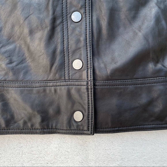 Lucky Brand Black Lamb Leather Moto Jacket Size Small - Picture 3 of 16